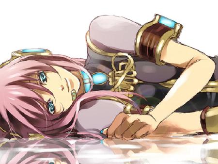 Megurine Luka - pretty, anime, vocaloid, pink, microphone, luka, music, headphones, nice, pink hair, idol, program, water, beautiful, hot, megurine, singer, girl, virtual, beauty, cool, awesome, diva, megurine luka, cute, headset, vocaloids, song