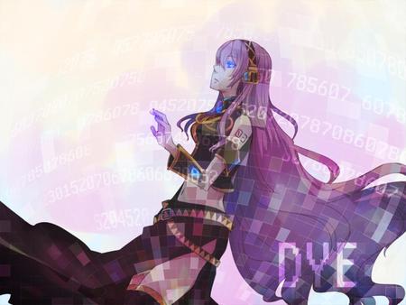 Megurine Luka - DYE - nice, beauty, hot, headset, music, singer, black, virtual, pretty, cool, megurine luka, idol, anime, megurine, cute, luka, sexy, girl, pink hair, song, vocaloids, program, microphone, headphones, vocaloid, pink, beautiful, awesome, diva