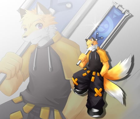 zohar fox - fox, orange, sword, furry