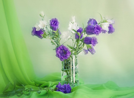 Beautiful flowers - flowers, vase, white, purple