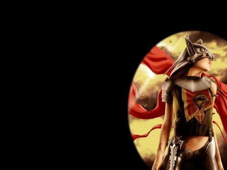 Falcon Warrior - fantasy, female, warrior, falcon