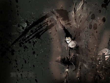 Death Note - dead, dark, death note, note, shinigami, ryuk, black