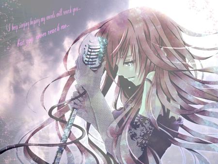 Megurine Luka - tears, sun, music, cool, song, vocaloids, program, vocaloid, beautiful, pink, diva, dress, nice, beauty, sky, ribbons, singer, virtual, pretty, clouds, megurine luka, idol, anime, megurine, cute, luka, black dress, sunlight, girl, sad, pink hair, crying, microphone, awesome