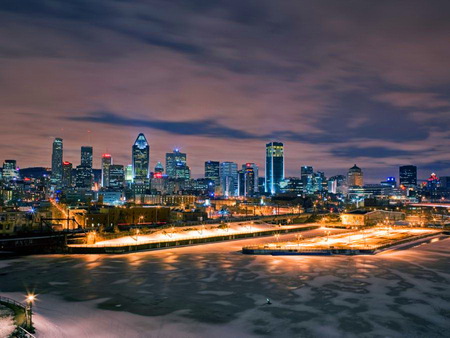 City by the bay - lights, skyline, waterfront, city, night, reflection