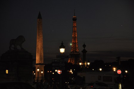 VIEW OF PARIS AT NIGHT - night, paris, at, view of