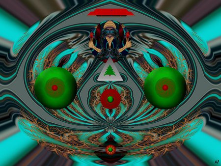 Christmas on Planet X - collage, 3d, fractal, abstract, christmas