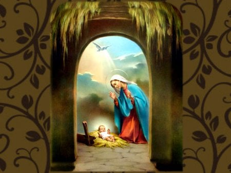 Jesus Christ�s birth - christmas, manger, nativity, religion, christianity, jesus christ, mary, god