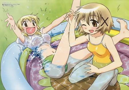 Hidamari Sketch - sketch, hidamari sketch, anime, pool, hidamari