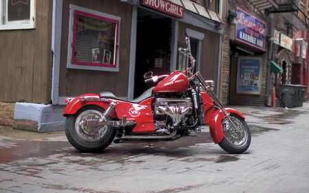 Boss Hoss - hoss, motorcycle, red, boss