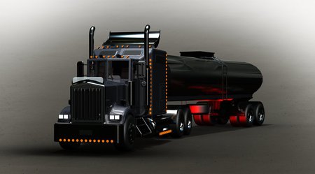 Black Tanker - tanker, 18wheeler, trucks, rig rigs