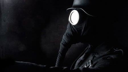 Night of Rebellion - black, eyes, gas mask, rebellion