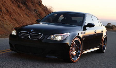 BMW - hill, car, road, black, bmw