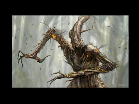 Golem - creature, golem, fantasy, tree