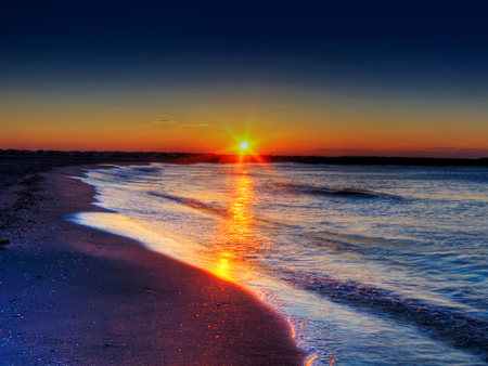 End of a wonderful day - beach, sky, nature, sunset