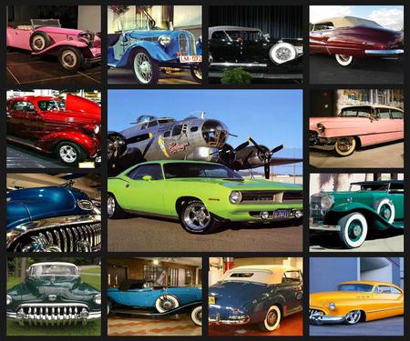 Vintage cars - fast, cars, vintage, beautiful, mosaic, hot, cool