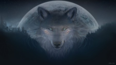 The return of the wolf - planets, fantasy, animal, nature, wolf, forest, mountain