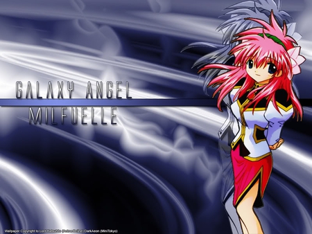 Milfeulle Sakuraba - galaxy angel, female, pink, milfeulle, blue, anime