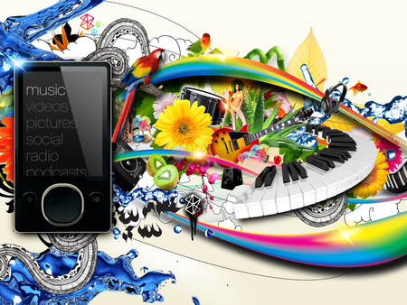 Zune-Hd-01 - colourful, phone, music, art