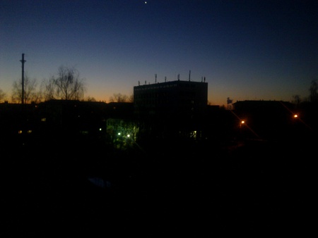 Night Minsk - night, dawn, minsk, autumn