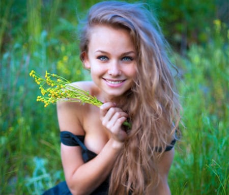 Beautiful girl - beauty, flowers, girl, model