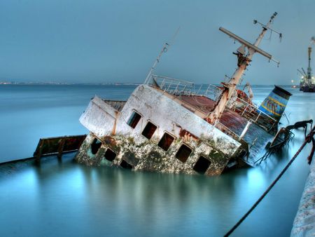 Forgettable Steel - wreck, sunken, boats, water, ships, remains, ship wreck, ship, wrecks, dockyard, old