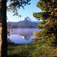 big lake at sunrise