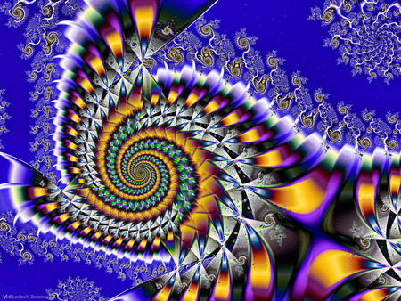 Fairy Steed - colors, swirl, fractal, blue background