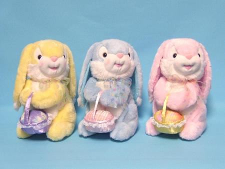 Easter - cute, stuffed, bunnies, children, baskets