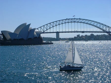 Sydney - sydney, oceans, ship, architecture, bridge, australia