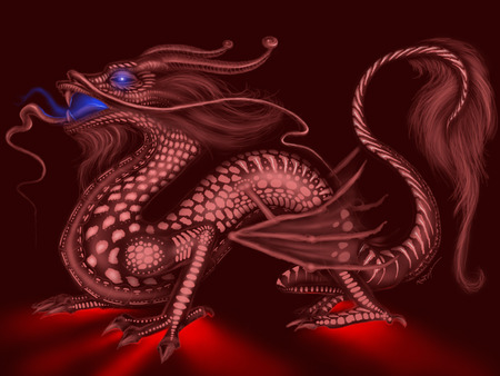 Voodoo Dragon - dragon, fantasy, red