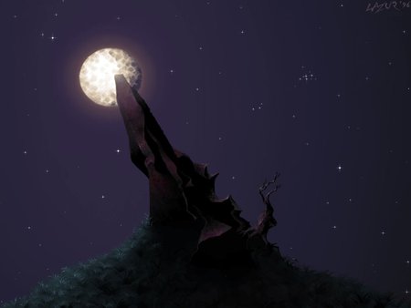 Full Moon - moon, dark, full moon, artwork, 3d and cg, lazur, fantasy