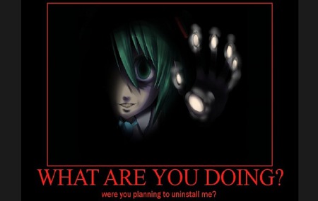 what are u doing? - unistall, aqua, miku, kill, dark, creepy