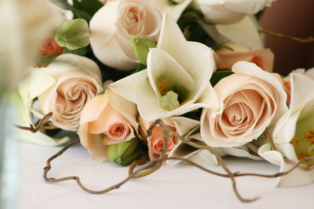 bouquet - nice, roses, photography, tulips, bouquet, elegant, rose, white, view, cool, harmony, wedding, gentle, nature, beautiful, pink, tulip, flowers, photo, flower