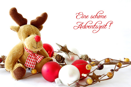 Advent Time for mememe1 - deer doll, beautiful, advent greetings, still life, christmas decoration