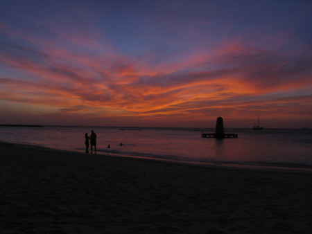 aruba - beach, ocean, aruba, sunset