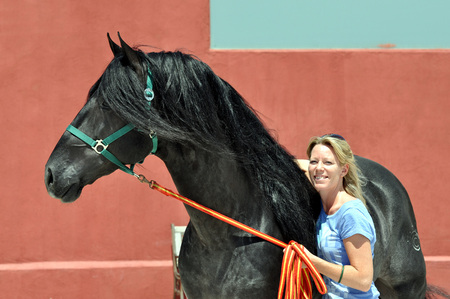 My Friend - horses, spanish, girl, friendship, andalusian, black