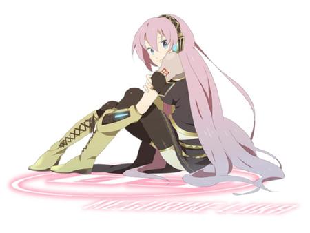 Megurine Luka - pretty, anime, vocaloid, awsome, pink, luka, aqua, music, nice, pink hair, idol, program, beautiful, hot, megurine, singer, girl, thighhighs, virtual, beauty, cool, black, white, diva, megurine luka, aqua eyes, cute, sexy, vocaloids, song