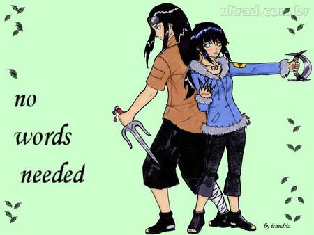 Neji and Hinata - boy, girl, anime, green