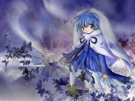 Walking through the mist - galaxy angel, anime, mint, mist