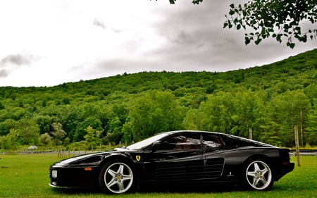 Black Ferrari - speed, luxury, cars, photography, power, ferrari