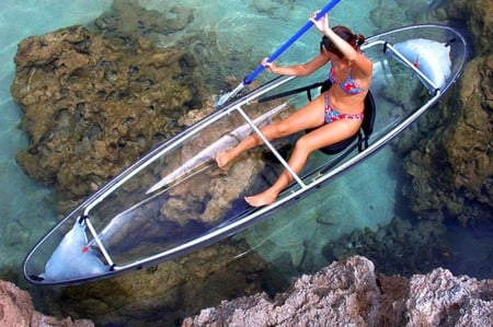 Transparent Kayak - transparent, picture, girl, cool, kayak