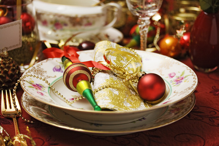 Christmas evening - new year, candles, photography, ball, lovely, christmas, garland, balls, holidays, evening, red, decorations, cute