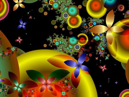 crazy fractal of butterflies - crazy, fractals, color, butterfly