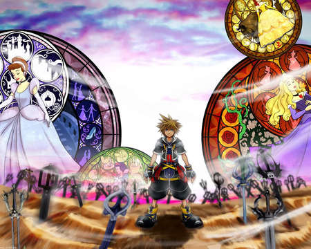 Sora and a lot of Keyblades - keyblades, kingdom hearts, battle, sora