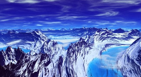 Blue Planet - clouds, nature, blue, amazing, beautiful, planet, mountain, sky