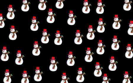 snowman collage - black, snowmen, white, red, green, collage