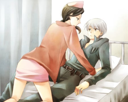 Persona 4 Sayoko & Souji - nurse, persona 4, shin megami tensei, souji seta, sayoko uehara, persona