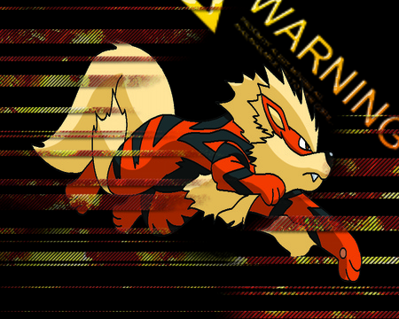 Arcanine Warning - pokemon, lines, warning, arcanine