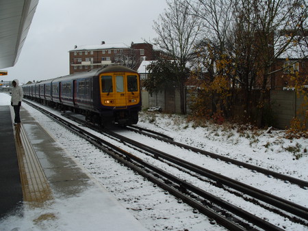 snow train - snow, black, train, white