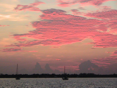 October Skies - october, pink skies, water, autumn